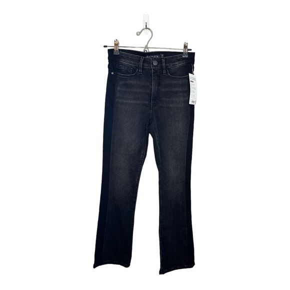 Athleta Sculptek Crop Kick Tuxedo Ankle High Rise Flare Jean Carbon Wash 0 - Picture 3 of 9